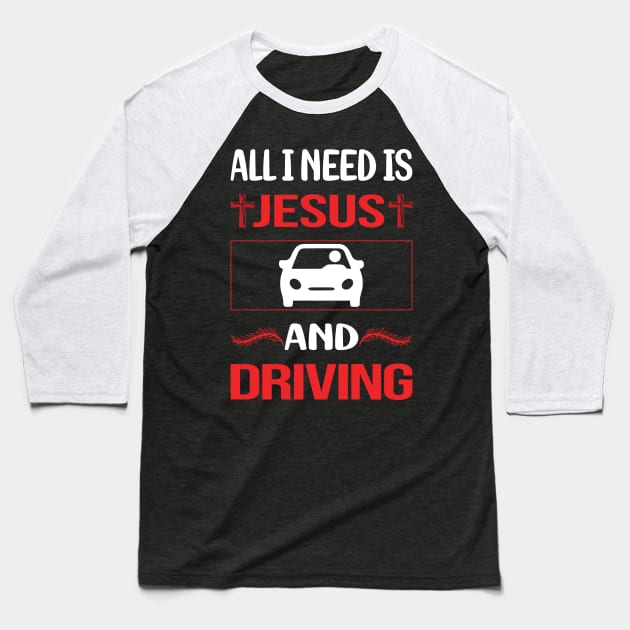 Funny Jesus Driving Driver Baseball T-Shirt by Happy Life